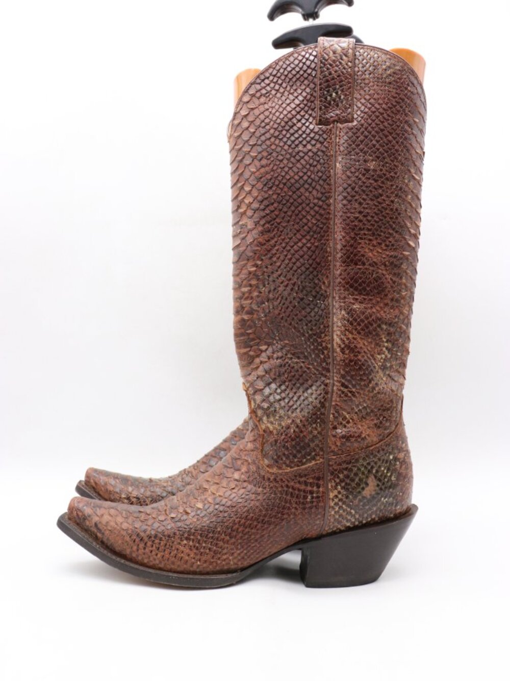 Idyllwind Slay Boots Women’s Size 8 B Brown Snakeskin Print Snip Toe Pull On - Picture 4 of 9